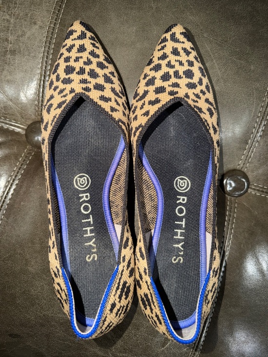 Rothy's Shoes - Rothy's Leopard Print Pointed Flats in Tan and Black